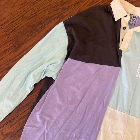 ASOS Men’s Crooked Tongues Colorblock Polo Long Sleeve Shirt  | Medium - Picture 5 of 6